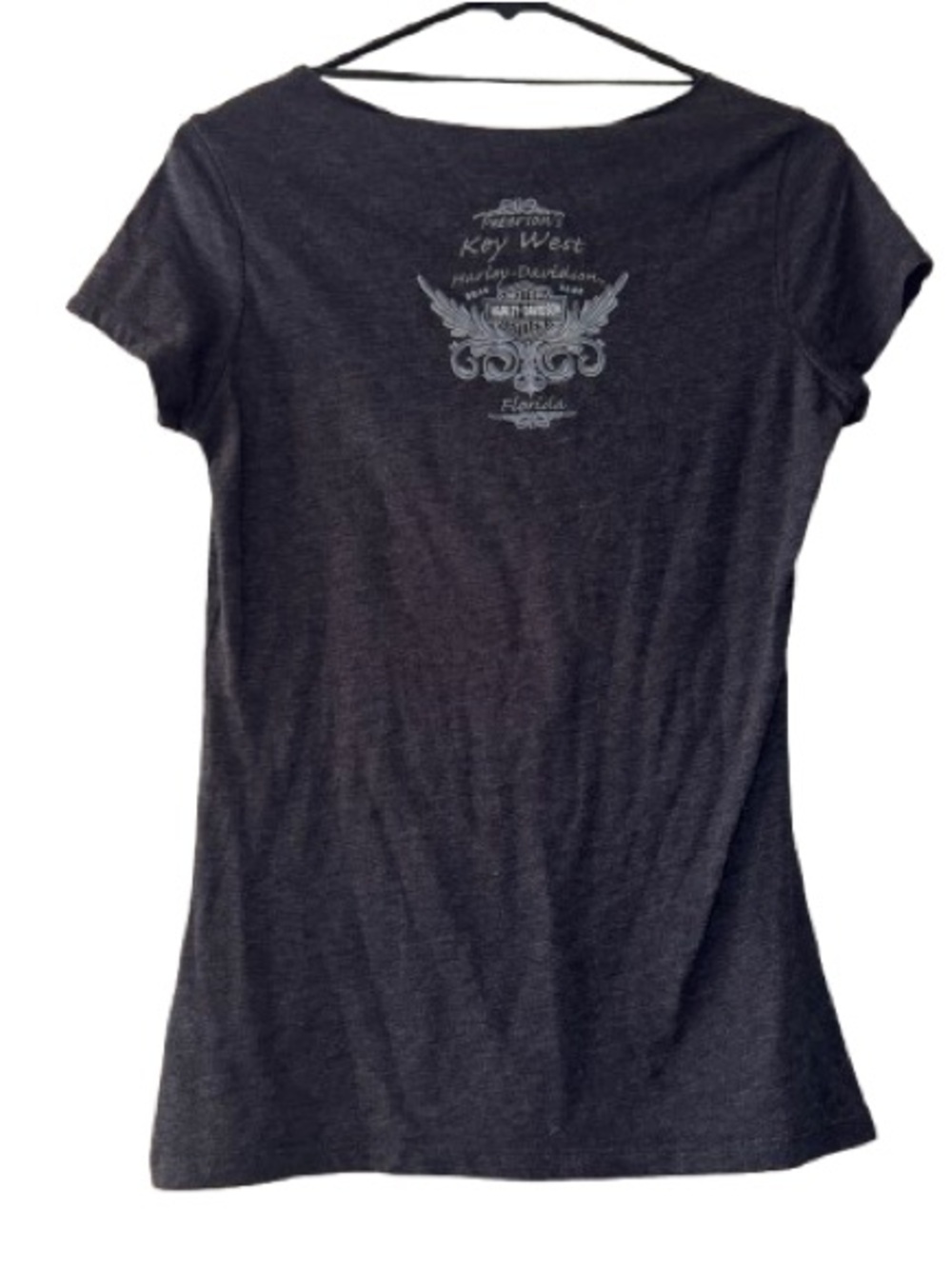 Vintage Harley-Davidson Embellished Skull Graphic T-Shirt- Cutout Back Detail - Picture 4 of 10
